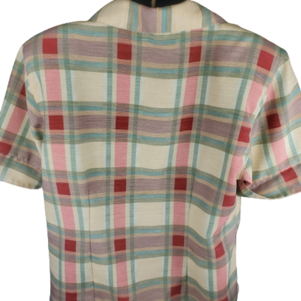 O'kief & O'kief Sport Plaid,Button down,Collared,Split sleeve Top - Picture 2 of 6